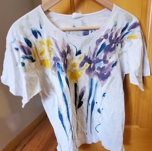 Watercolor floral motife blouse